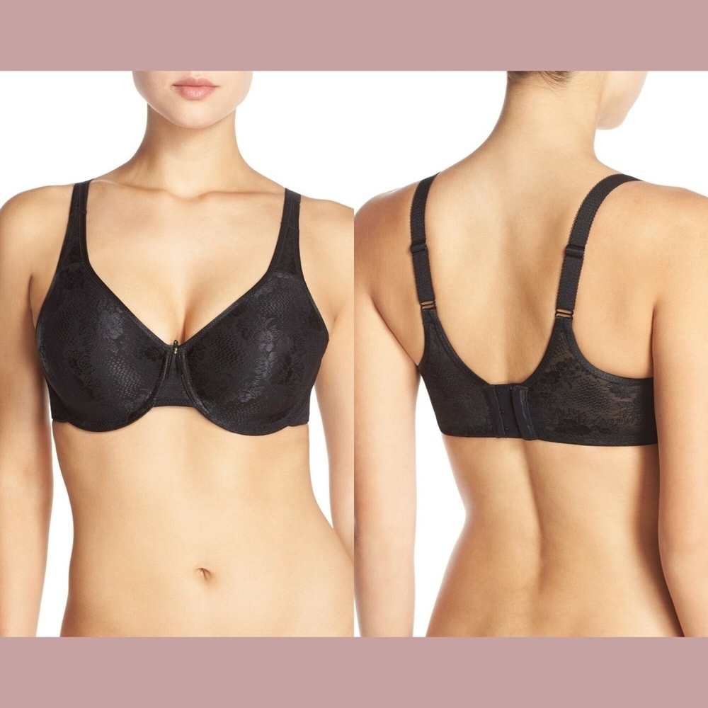 NWT Wacoal Clear & Classic Underwire Plunge Bra in Black [SZ 34DD US/UK‎ ]